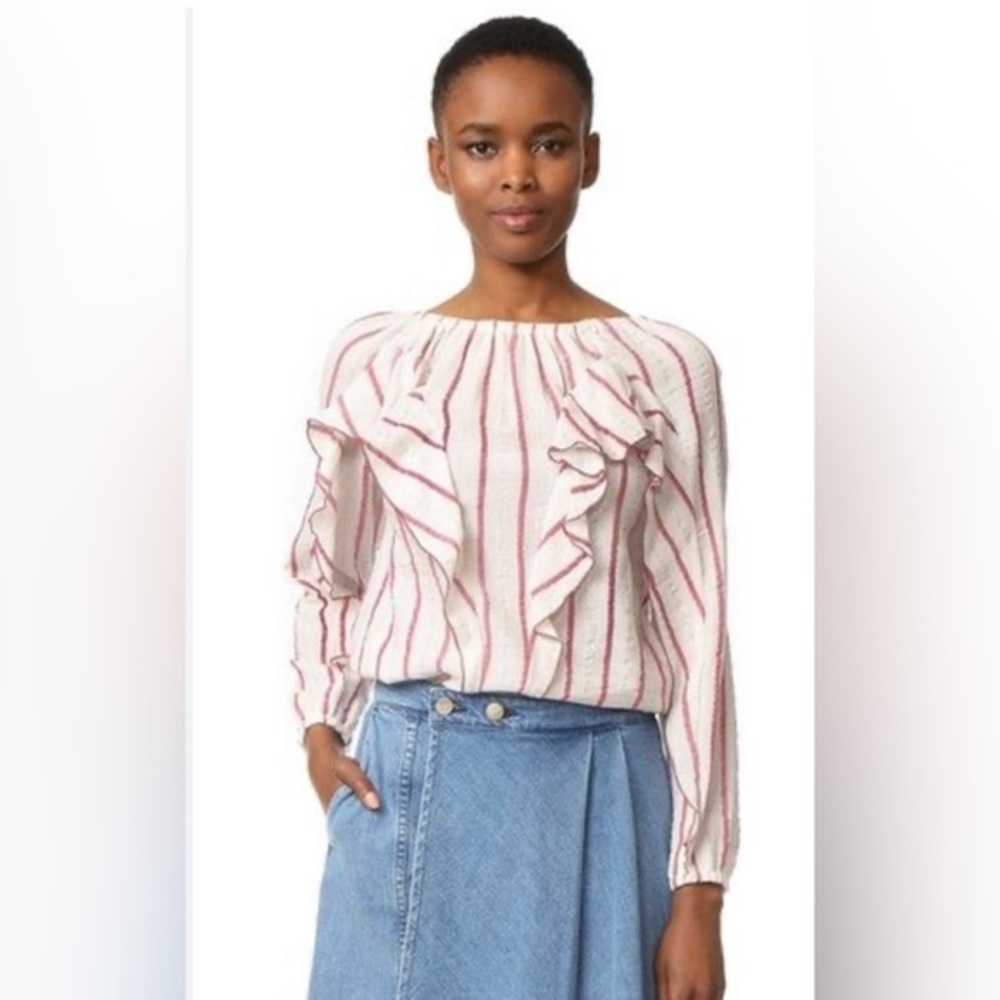 Intropia Striped Ruffled Blouse